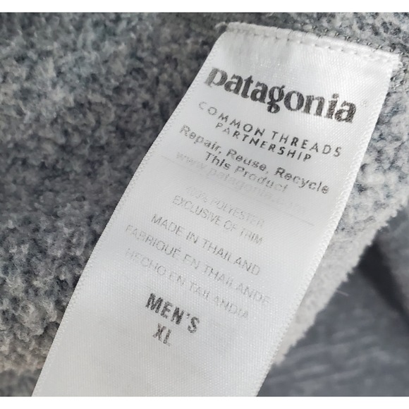 Patagonia Better Sweater Pullover Mens XL Two Tone Gray 1/4 Zip Fleece Logo EUC - Picture 5 of 10
